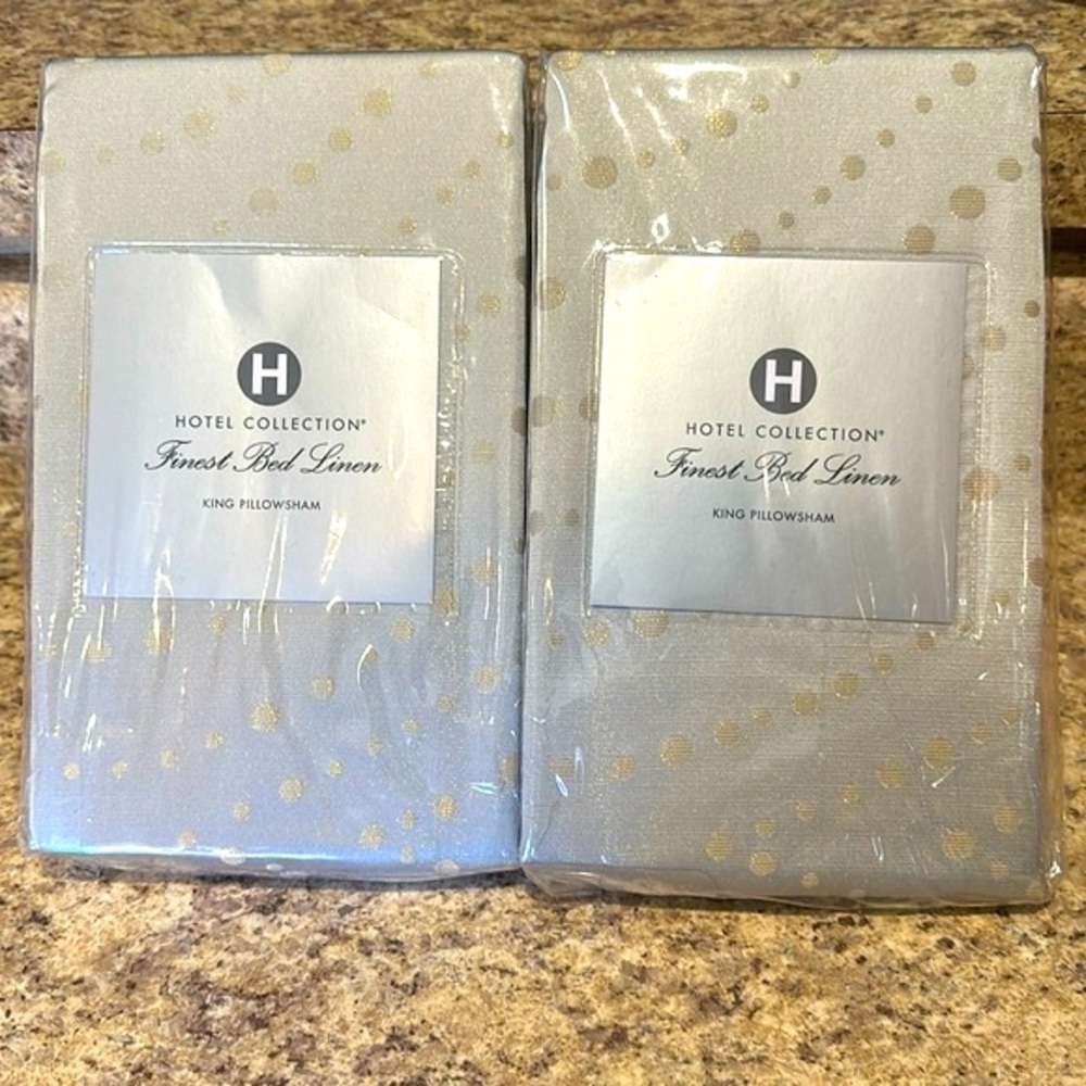 Hotel Collection Silver Leaf Quilted Silk Cotton Blend Pillow Sham King Set of 2
